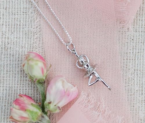 Precious Pieces Girl's Sterling Silver Ballerina Charm Necklace3