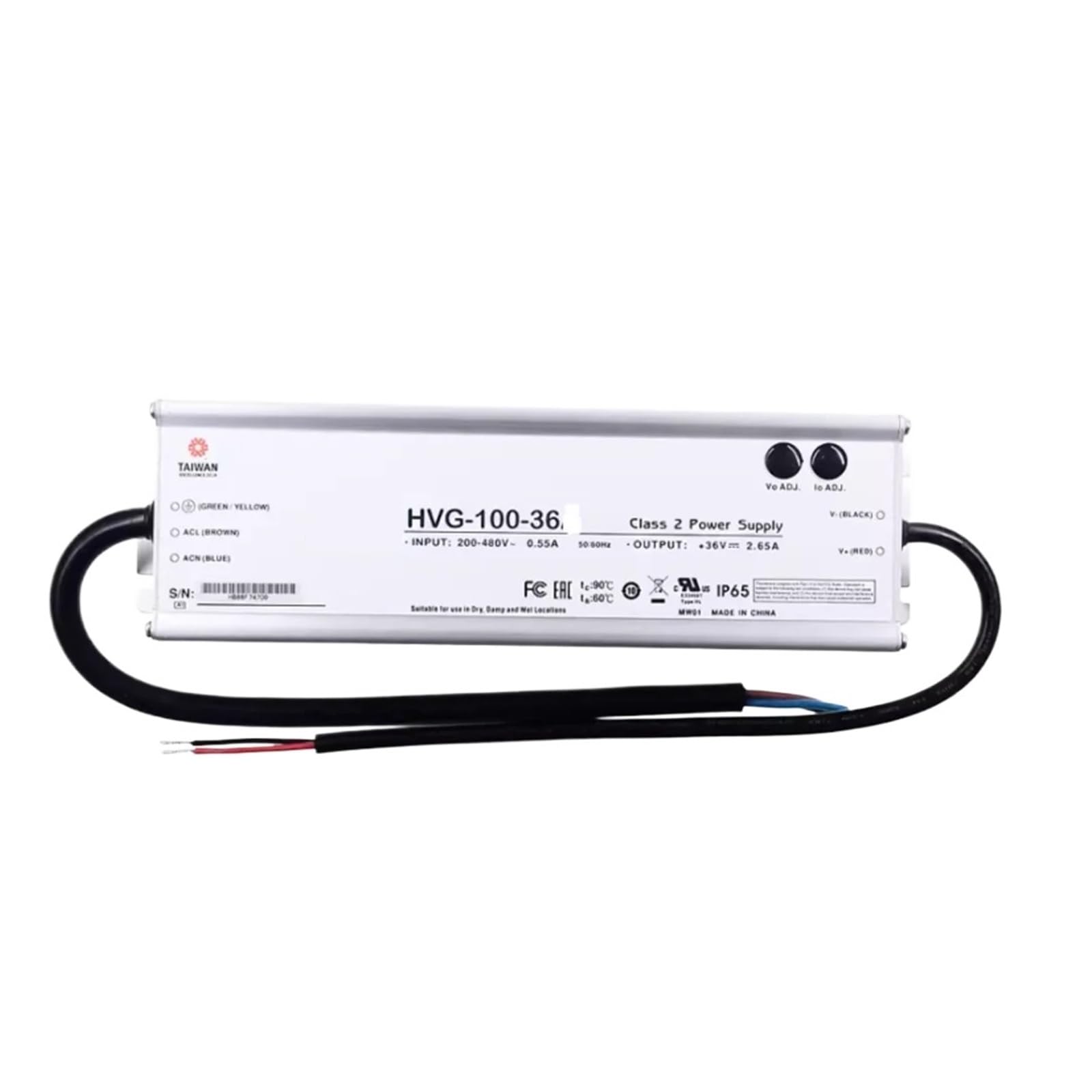 BRODEFUP 100W LED power supply HVG-100 12V 15V 20V 24V 30V 36V 42V 48V 54V(HVG-100-15A)