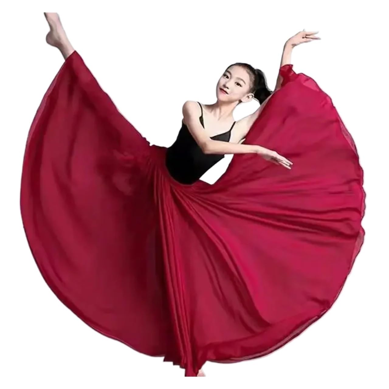 Jupe Longue En Mousseline De Soie Pour Danse Du Ventre Pour