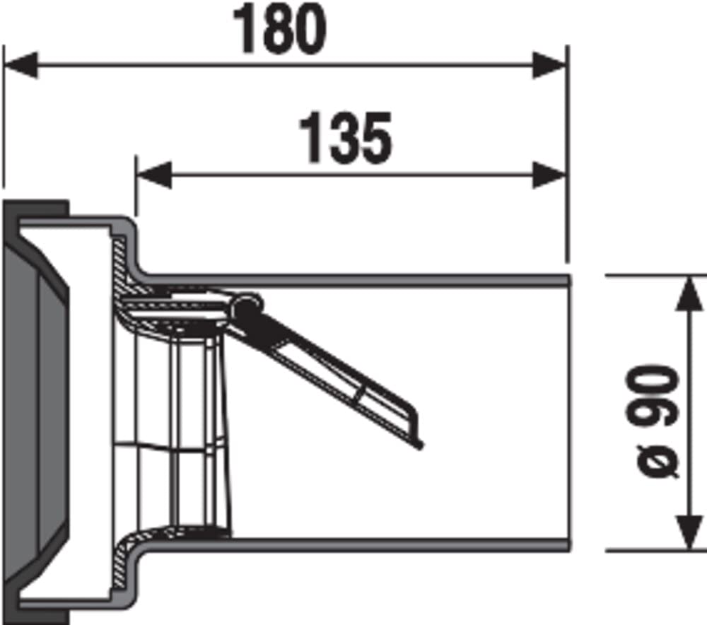 Conector de inodoro DN90 con bloqueo de trinquete