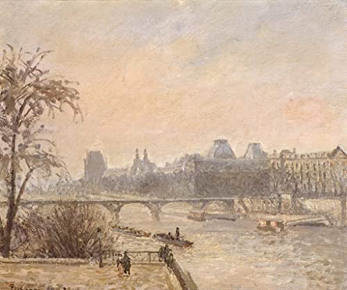 Toile la Seine et le Louvre Pissarro 60x90cm pour habiller un grand mur vide avec une affiche d'art