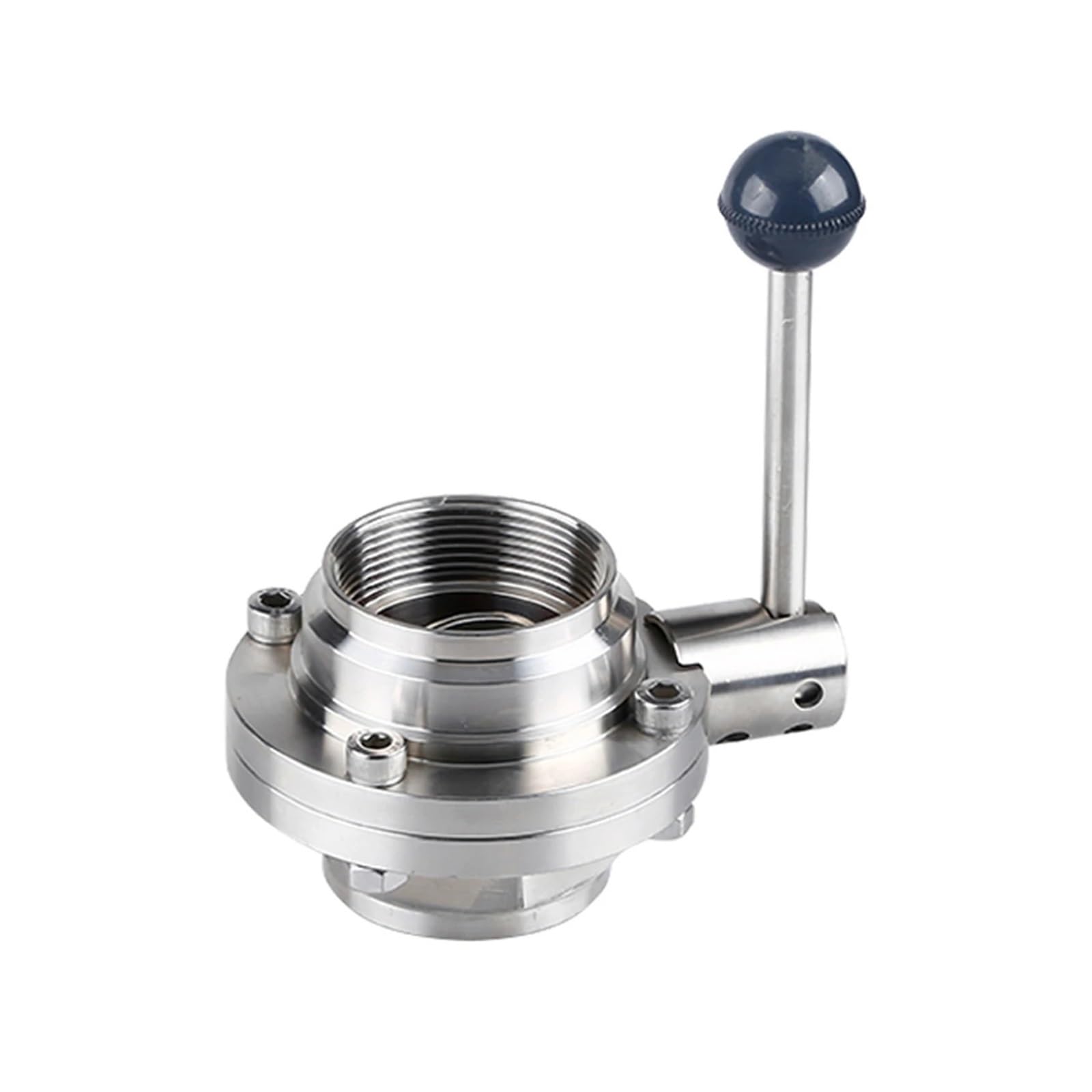 BALYDLUL 2" DN50 Stainless Steel 304 Sanitary Butterfly Valve Female Thread Silicone Sealing