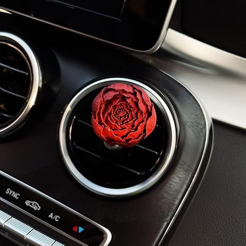 ミニカーエアベントクリップ、アロマストーンディフューザー、エアコン装飾クリップ、車用芳香剤、フレグランスディフューザーエアアウトレットクリップ、芳香器車内美的アクセサリー【精油15ml】ピンクオレンジレッドアップルドール 3体セット