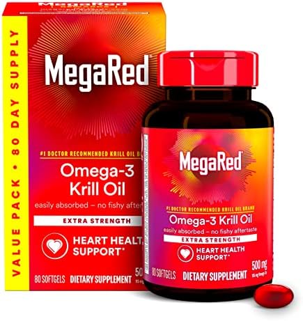 Megared 500mg Extra Strength Omega-3 Krill Oil (80 Count)
