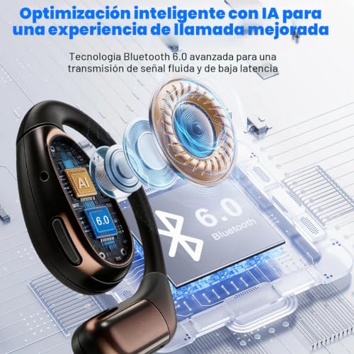 Miniatura 6 de Ai Auriculares Traductor En Tiempo Real, 8 Modos Traducción Con 164 Idiomas, Bluetooth 6.0 Pantalla Led, 4 En 1 Open Ear Ai Auriculares Traductores Para Viajes Negocios, Aprendizaje
