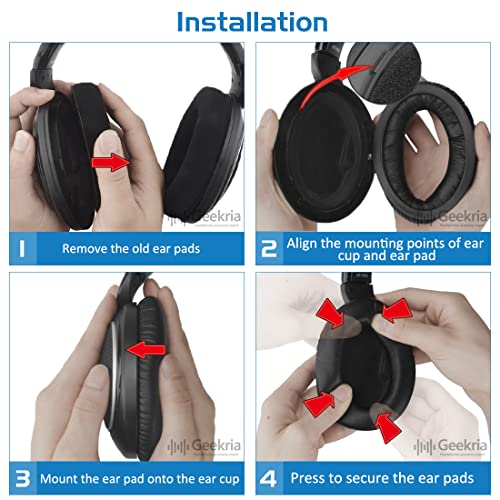 Almohadillas de repuesto para auriculares Geekria Sport Cooling-Gel compatibles con Sennheiser PXC350, HD380, PC350, PC350SE, PXE350, HME95, HMEC250, HD380 PRO en negro miniatura 5