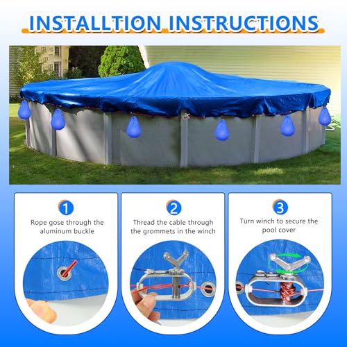 Cobertor redondo para piscina 21 pies con accesorios miniatura 3