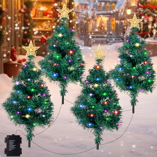 AUTESS Christmas Tree with Lights,4 in 1 Prelit Christmas Tree Garden Stake Lights with 9 Lighting Modes,Waterproof Christmas Lights for Indoor & Outdoor Yard Lawn Pathway Christmas Decorations AUTESS Christmas Tree with Lights,4 in 1 Prelit Christmas Tree Garden Stake Lights with 9 Lighting Modes,Waterproof Christmas Lights for Indoor & Outdoor Yard Lawn Pathway Christmas Decorations