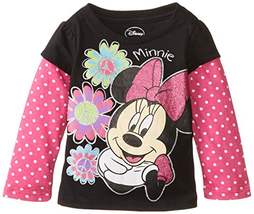 Disney Girls' Minnie Mouse Flower Long-Sleeve Skater T-Shirt