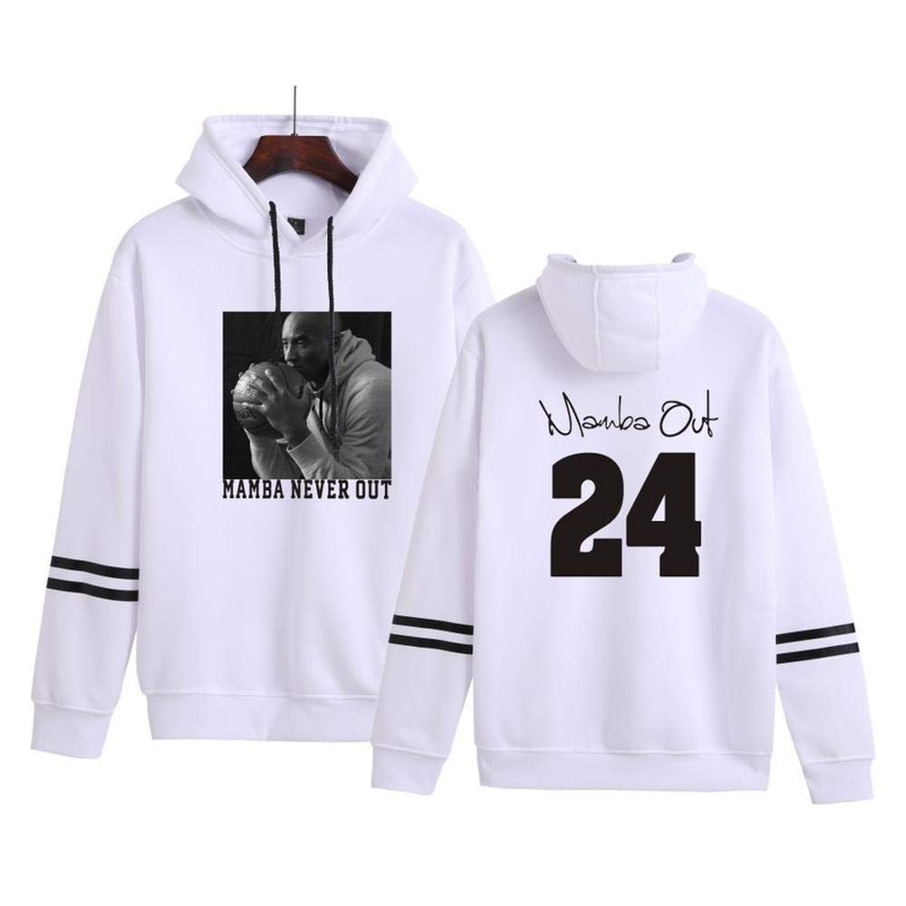 FASHION SWEATER Unisex Long Sleeve Hooded Basketball Element Kobe Photo 24 Printing Leisure Sweatshirt For Home/Motion/Outdoor White-XXS