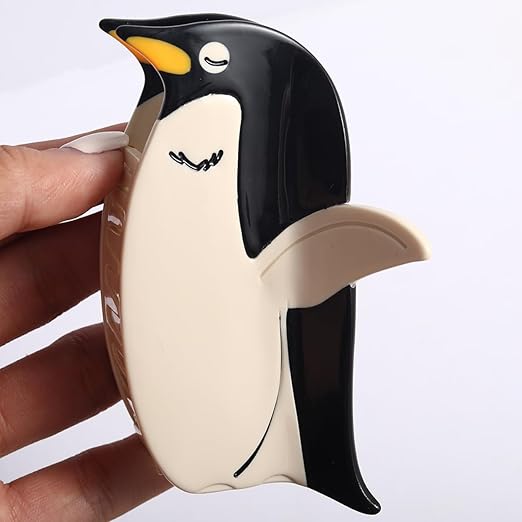 Cute Flying Penguin Hair Clip for Women Personalised Hair Claw Non-Slip Hair Catch Barrette Acetate Hair Clips for Girls