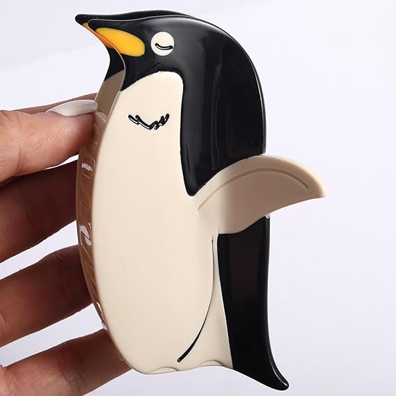 Cute Flying Penguin Hair Clip for Women Personalised Hair Claw Non-Slip Hair Catch Barrette Acetate Hair Clips for Girls