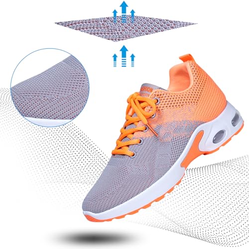 Image of Padgene Womens Sneakers Air Cushion Running Shoes Lightweight Tennis Walking Shoes Mesh Breathable Gym Work Fashion Sneakers Athletic Comfortable Casual