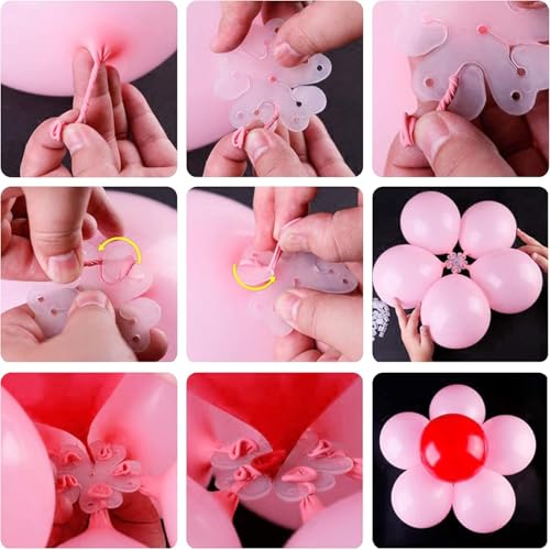 Image of HK balloons 12Pcs Flower Shape Balloon Clips For Birthday Anniversary Baby Shower Event Decorations Item Balloon Clips Holder