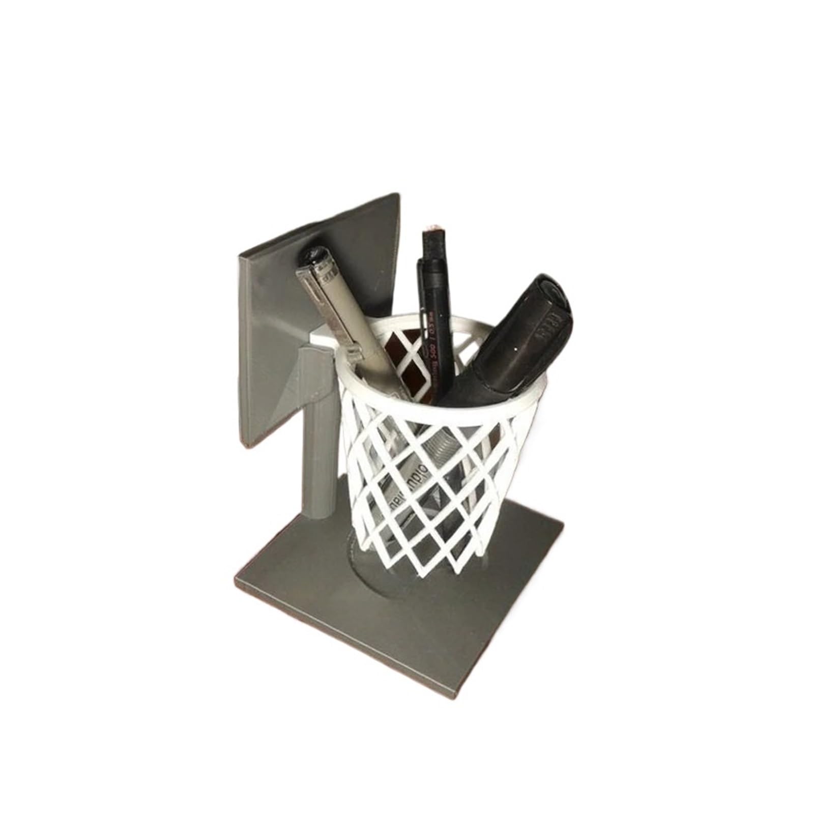 LXHZSY Desk Organiser 3D Printed Basketball Hoop Pen Holder Desktop Ornament Organizer(Black)