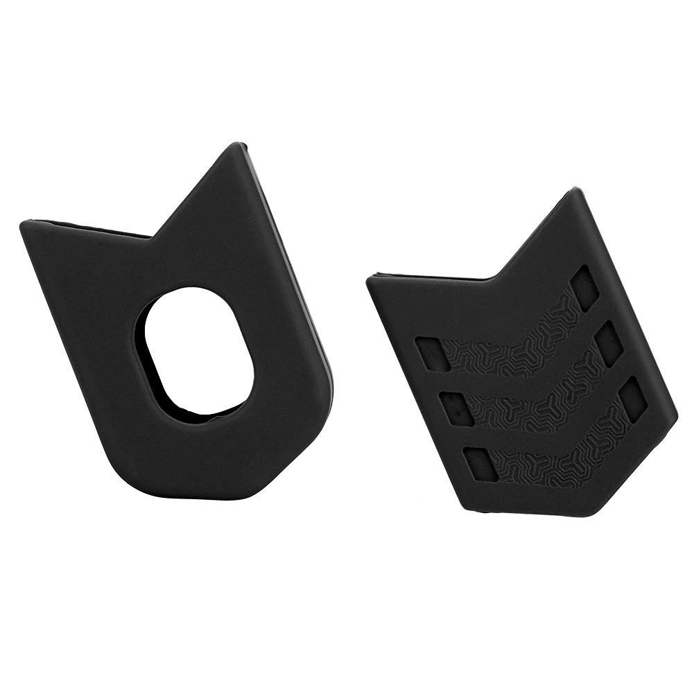 Dilwe Protector de manivela de bicicleta, cubierta de silicona para arranque, protectores para botas de brazo (negro)