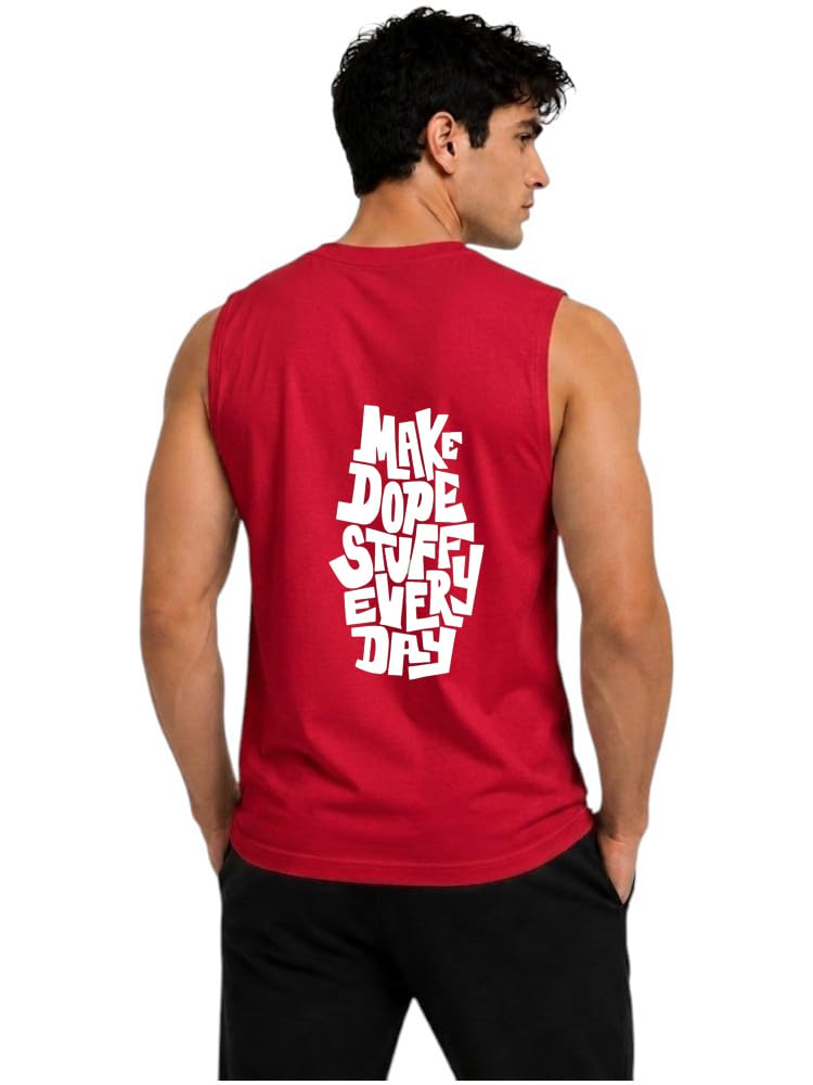Men Cotton Printed Ribbed Round Neck Sleeveless Casual| Sports| Gym| Tank Top | Vest| Regular Fit T Shirt-image-29