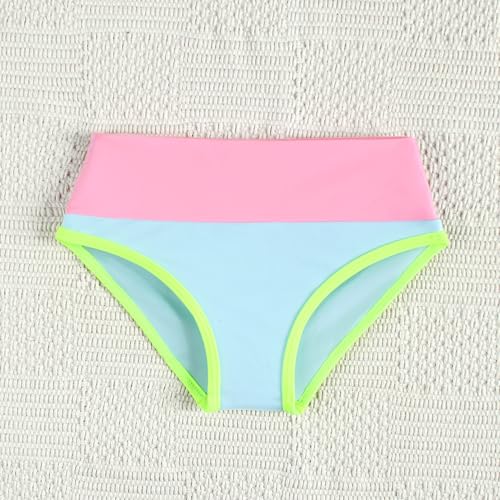 Image of Little Girl Swimsuit Casual Swimwear Kids Two Piece Color Block Bathing Suits Beach Bikini Set 3-12Years