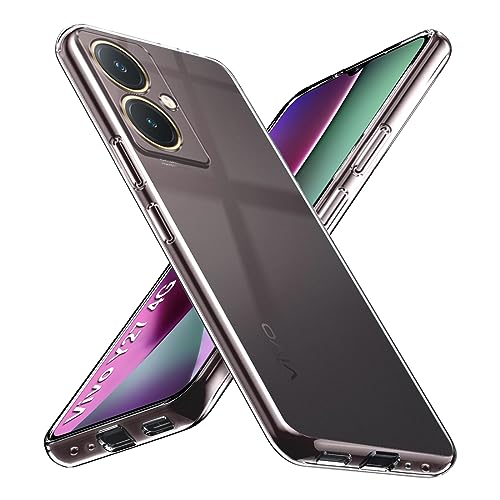 Image of Fashionury Crystal Clear Case for Vivo Y27 / Vivo Y27 2023 | Yellowing Resistance | Transparent TPU Silicone | Raised Camera Lips | Slim Transparent Cover