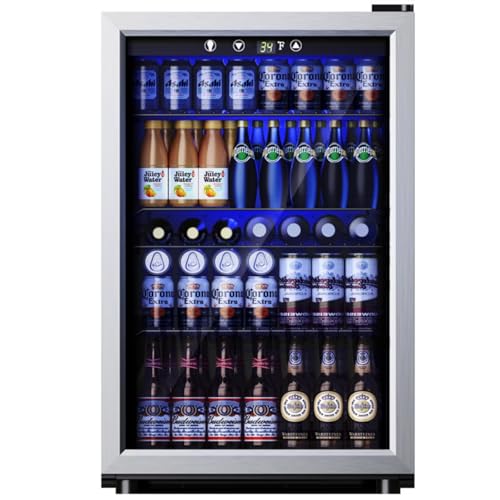 Image of 150 Cans 4.5 Cubic Feet Freestanding Beverage Refrigerator with Glass Door