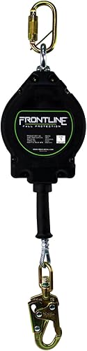 Frontline RPG30 Cable de una sola pata de 30 pies SRL con extremo de gancho de acero a presión Techos Construcción Protección personal contra