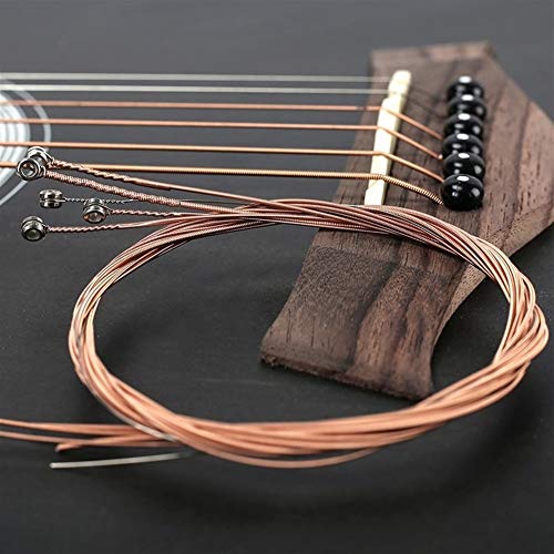 Jeu de cordes en laiton pour guitare folk Rouge cuivré - Les Beatles, Paul McCartney, John Lennon, RIngo Starr, George Harrison Jeu de cordes en laiton pour guitare folk Rouge cuivré – Image 4
