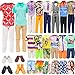 Ecore Fun 11 Items 11.5 Inch Boy Doll Clothes and Shoes - 5 Sets Fashion Casual Wear Clothes Outfit 2 Swimwear 4 Pairs Shoes for 12 inch boy Doll Random Styles