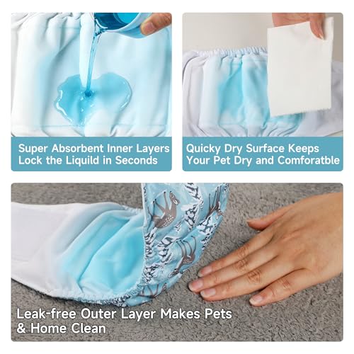 Image of wegreeco Washable Male Dog Belly Band (Stylish Pattern) - Pack of 3 - Dog Diapers Male - Washable Male Dog Belly Wrap (Dolphins, X-Large)