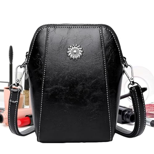 Bolso de hombro vertical retro para salidas informales, soporte pequeño para teléfono móvil, ligera para teléfono celular, para compras, viajes, citas, se adapta a tarjetas, gafas, pasaporte