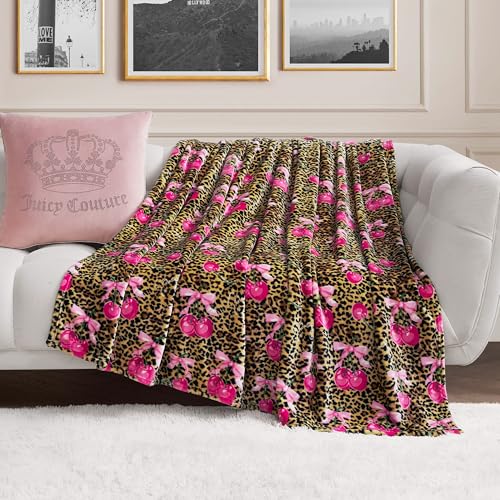 Juicy Couture Oversized Plush Throw Blanket 60 x 70 Wild Cherry Hot Pink