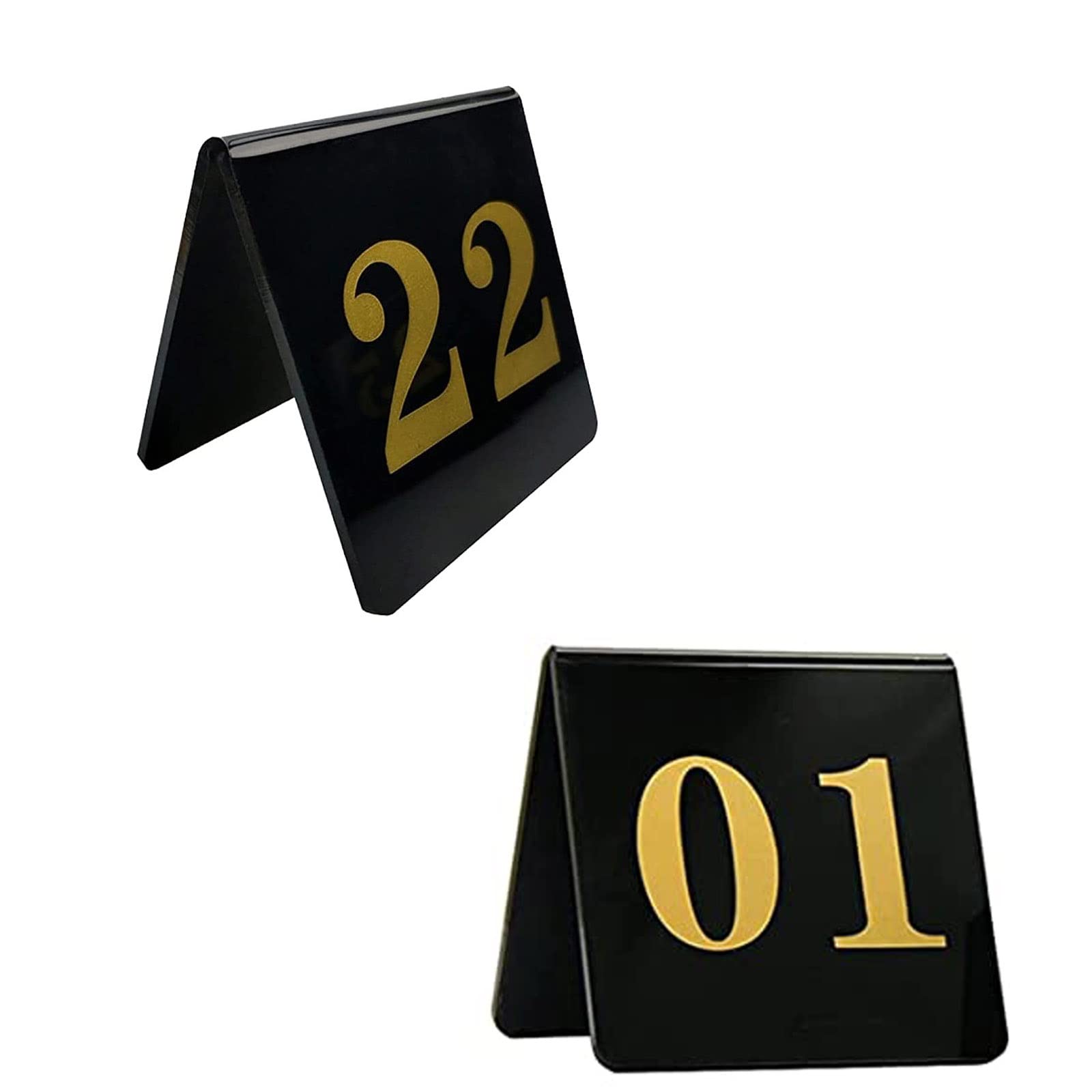MYUYEE Acrylic Table Number Card, Tent Style Table Number Stands For Restaurants And Cafes, Table Numbers Cycle For Rustic Receptions, Banquets, Cafés, Restaurants, Hotel (1-100)