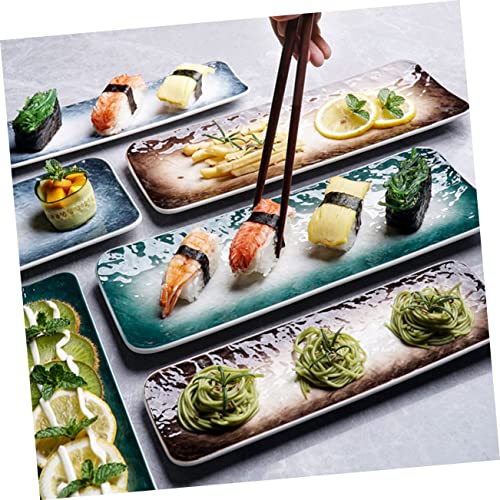 Juego de 2 bandejas de cerámica para sushi miniatura 4