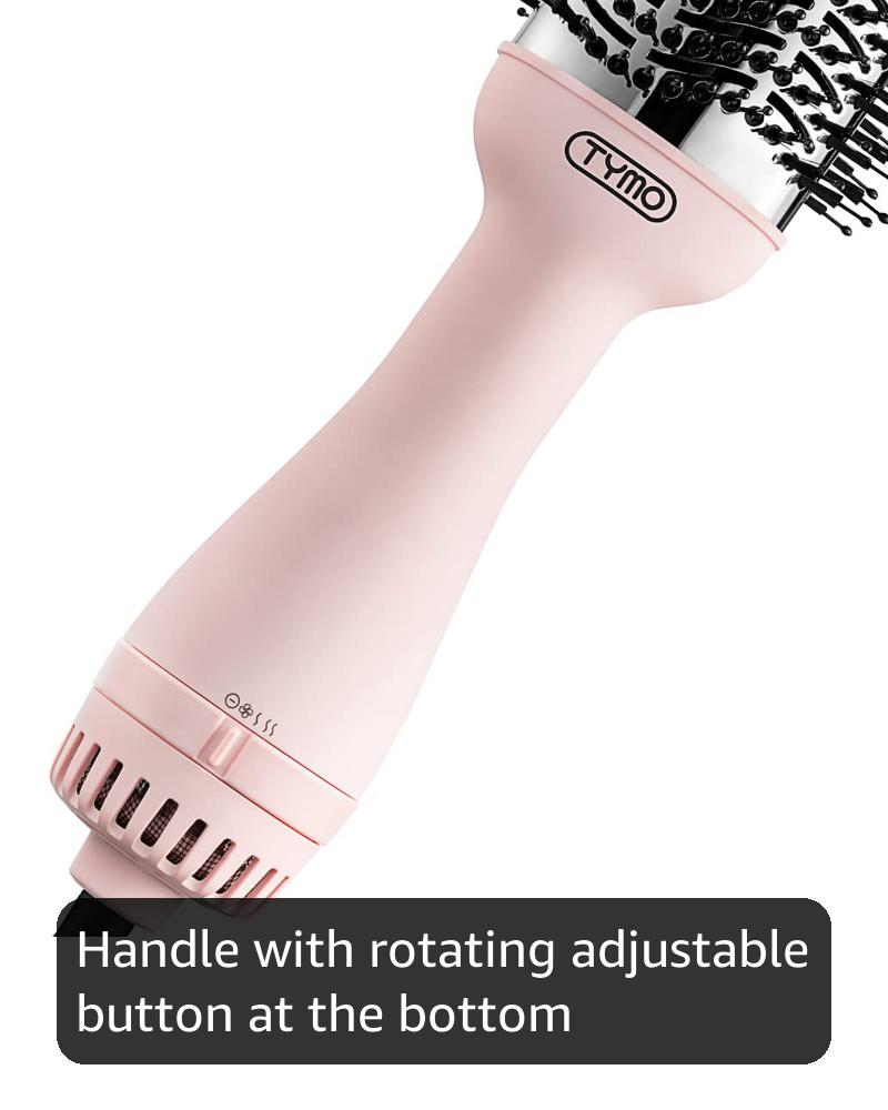 TYMO Hair Dryer Brush Blow Dryer Brush in One, 4 in 1 Ionic Hairdryer and Styler Volumizer with Oval Titanium Barrel, Hot Air Straightener for Smooth Frizz-Free Blowout, Pink