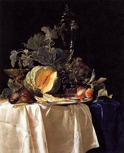 Affiche Willem Van Aelst nature morte fruits décoration bureau 60x90