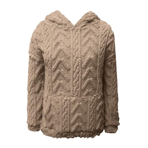Sherpa Hoodies for Women Fleece Cable Knit Hoodies Fall Winter Warm Y2k Hoodie Oversized Sweatshirts For Women3