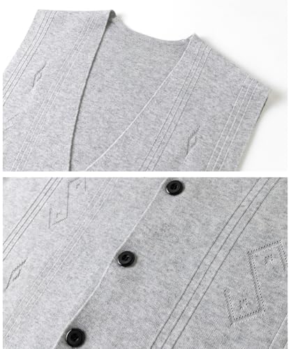 Men's Sweater Vest V-Neck Knitwear Sleeveless Cardigan Vest Warm Tank Top4