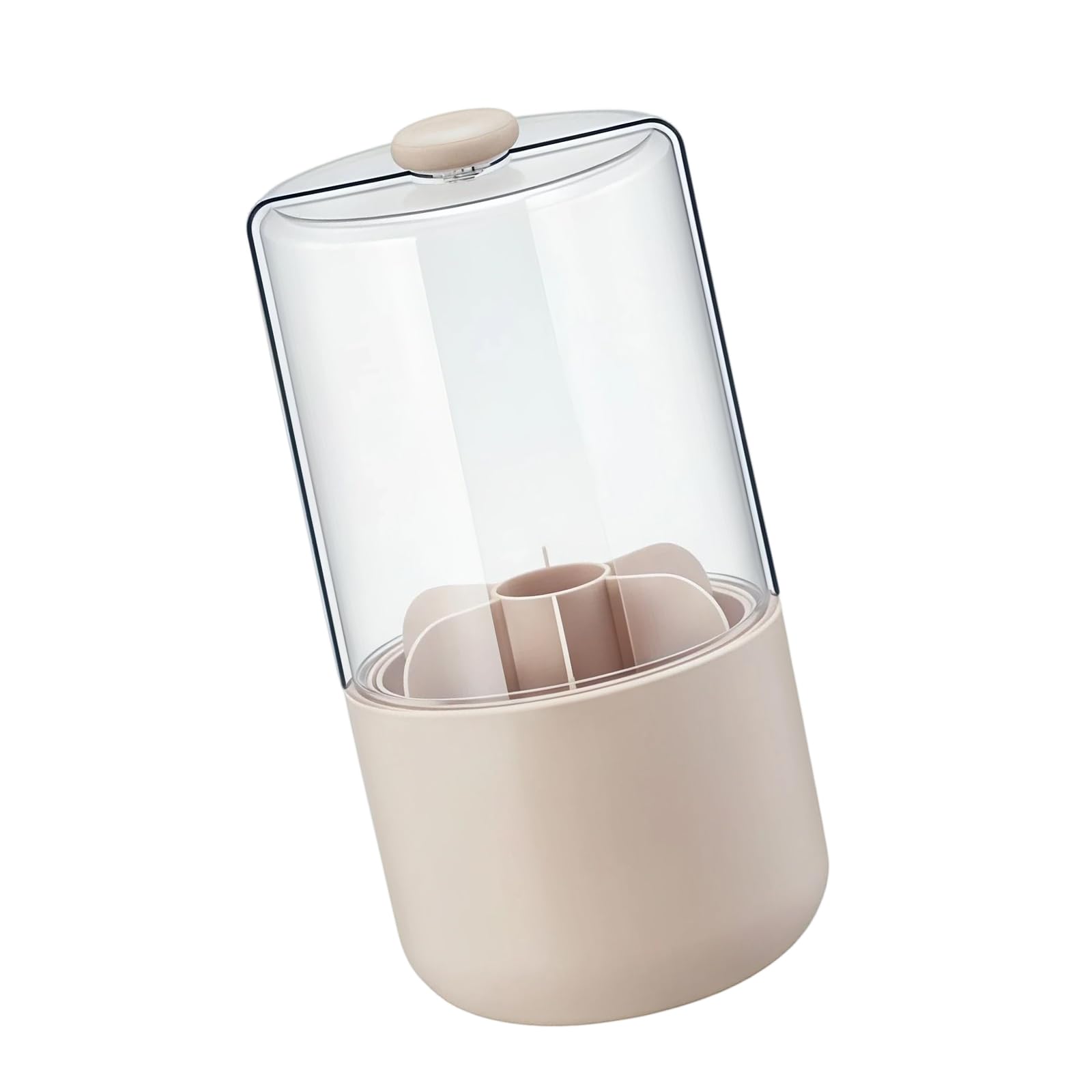 LUCKGONI 360 Degree Rotating Makeup Brush and Toothbrush Holder with Cover Storage Container for Bathroom