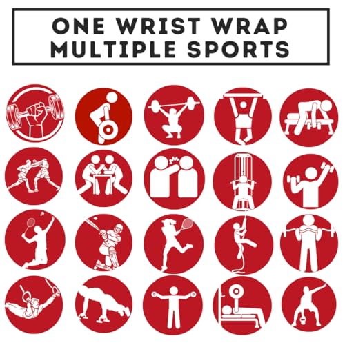 Image of Muscleape Wrist Wraps for Gym | SuperFabric Strength Support Straps for Heavy Lifting, CrossFit & Powerlifting | Adjustable Compression Wrist Support for atheletes- Superb Workout Wrist Stability & Protection. (Red, 14 Inches)