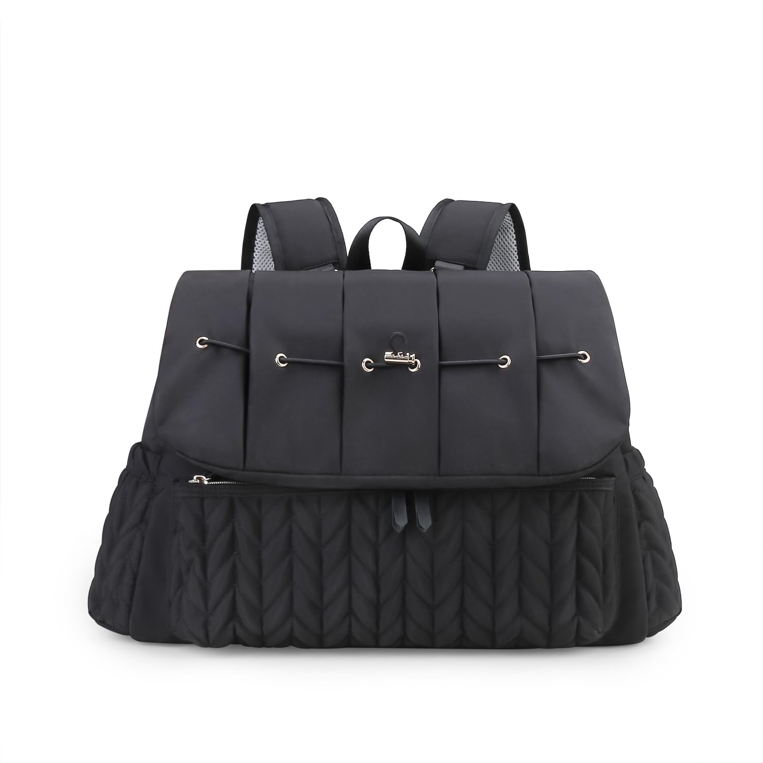 Lmbabter Diaper Bag Backpack Messenger Bag Travel Backpack Maternity Bags Stylish Baby Bag with Changing Pad for Mom (Black B)