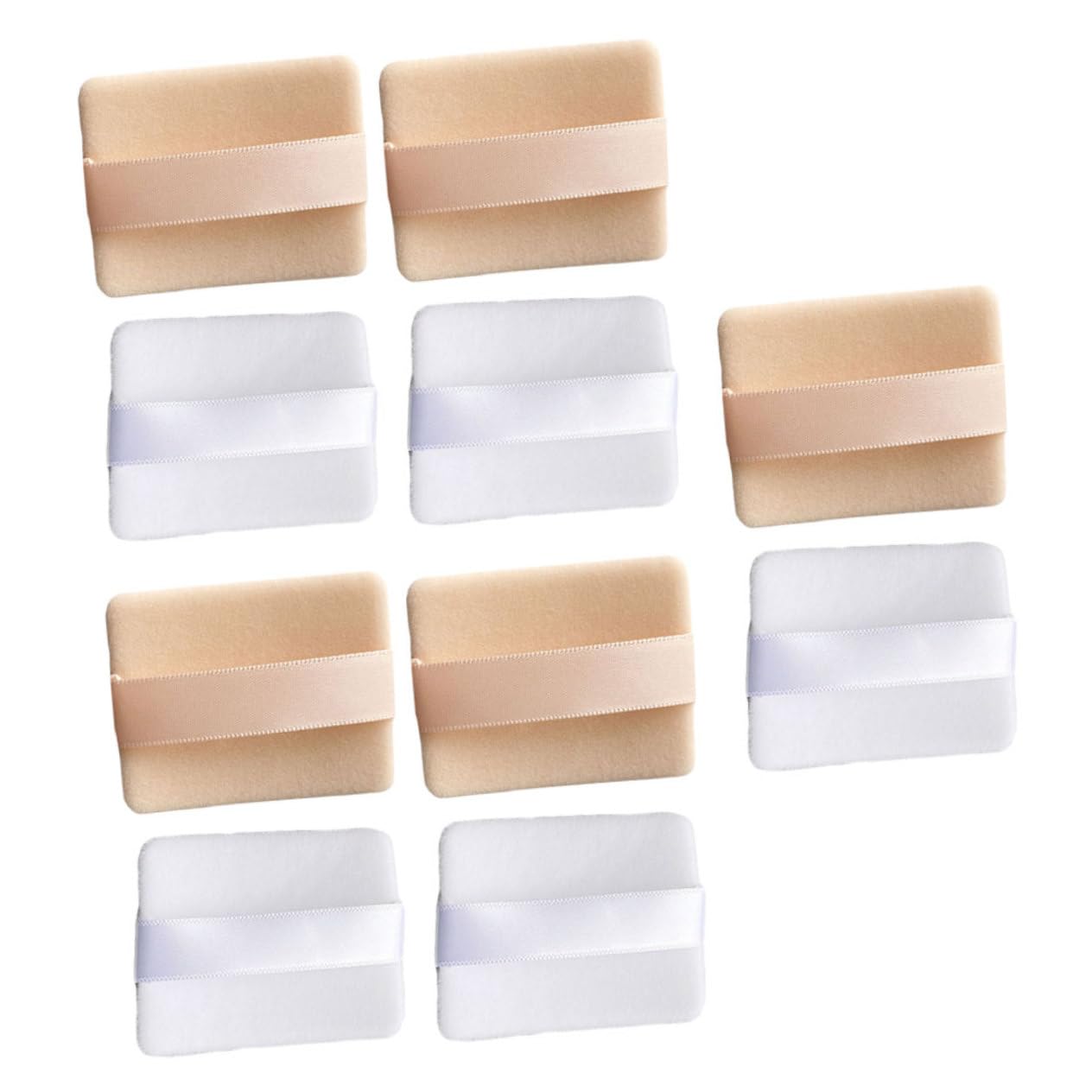 Gatuida 10pcs Loose Powder Makeup Powder Puff with Straps Synthetic Sponge for Foundation