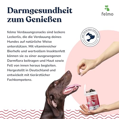 Verdauungs-Snacks für Hunde - Mit Bierhefe & Insekten-Vollfett - Prebiotische Snacks für Darm-Balance, Haut- & Immungesundheit - getreidefrei - Made in Germany -(180g)