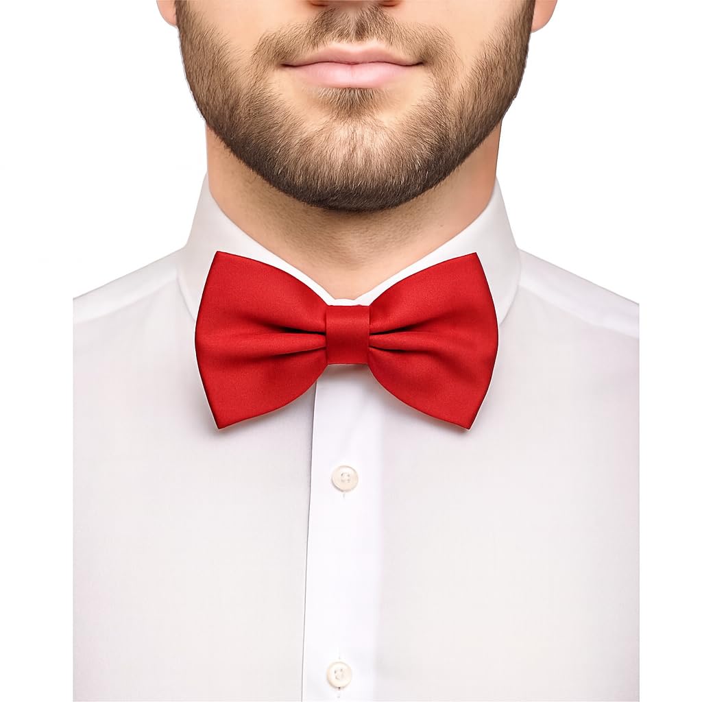 Bow Ties for Men - Men's Solid Pretied Bowties for Formal Wear - Adjustable Bow Tie - Bow ties for Woman