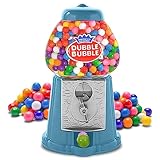 Gumball Machine For Kids 8.5' - Candy Dispenser Machine Includes 85 Gum Balls - Coin Operated Double Bubble Gum Machine And Toy Bank - Mini Gumball Machine Christmas Gift Toys For Girls and Boys (Light Blue)