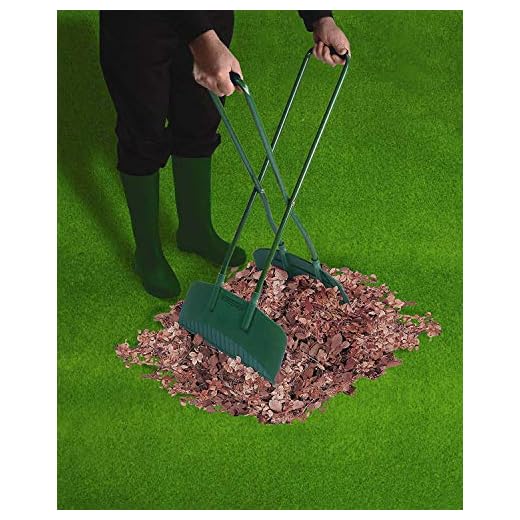 WINSLOW & ROSS Long Handle Steel Leaf Grabs with 16-Inch Plastic Blades, Leaf Grabber Ergonomic, Large Hand Held Rakes for Fast Leaf & Lawn Grass Removal