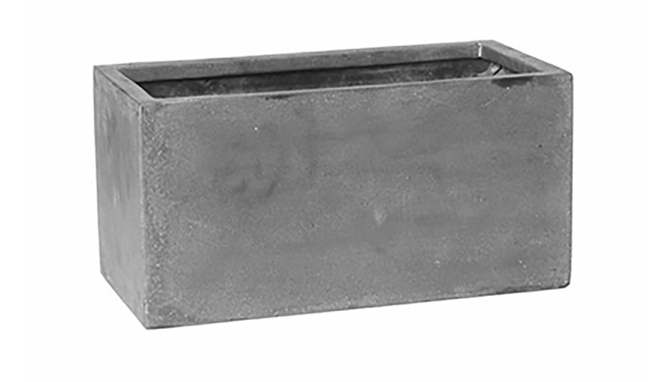 Pottery Pots Sleek Flower Box Elegant Modern Gray Rectangular Indoor Outdoor Planter Pot – 8”H x 8”W x 16”L - Flower Planters