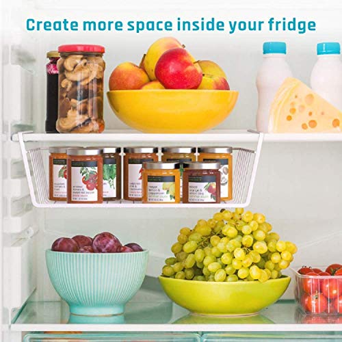Image of Go Hooked 16 Inch Under Shelf Basket White Powder Coated Iron Space Saving Versatile Heavy Duty Sleek and Sturdy Efficient Compact and Durable Modern Robust Elegant Set of 3