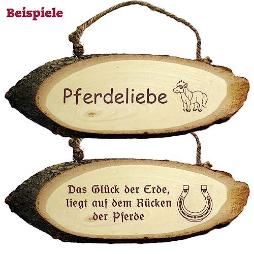 Namensschild für Pferde als Boxenschild, Stallschild, personalisiert mit Name, Spruch, Motiv, für Pferdefreunde, Reiter und Reiterinnen, Holzschild zur Deko