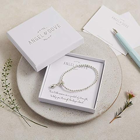 ANGEL & DOVE Pewter Acorn 'Strength' Bracelet - Sympathy Gift, Memorial Jewellery with Gift Bag & Card Cover