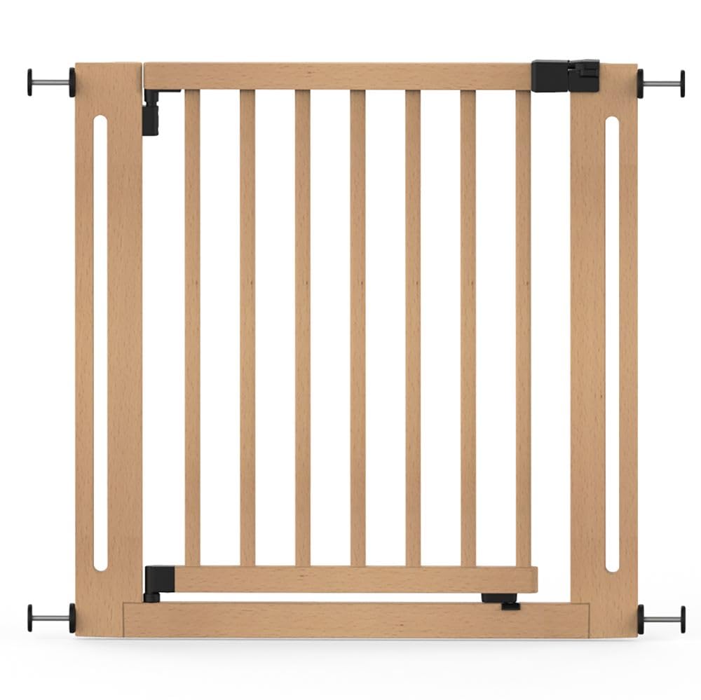 B&Q -  Wooden Elegance GateNatural79Cm87CmPressure Fit Safety Gate57Cm Extra Wide DoorwayEasy Installation