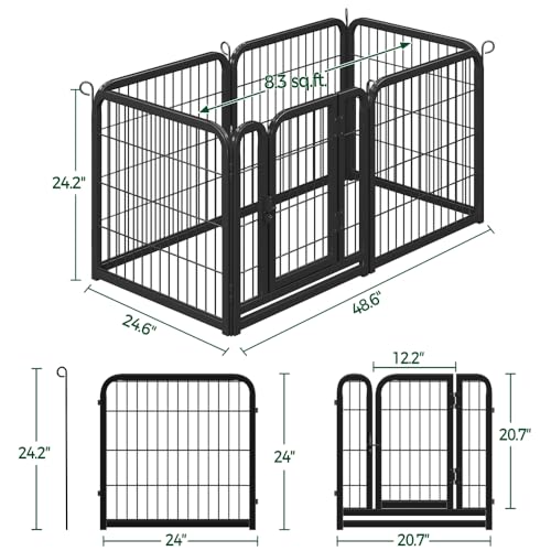 Image of Yaheetech 24in x 12ft Rustproof Foldable Metal Decorative Garden Fence